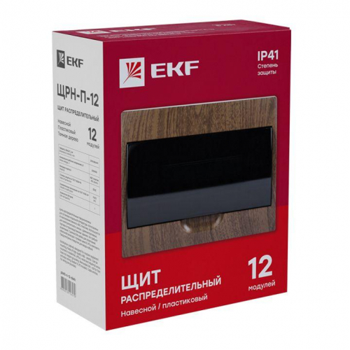Щит ЩРН-П-12 IP41 темное дерево PROxima EKF pb40-n-12-dark фото 4