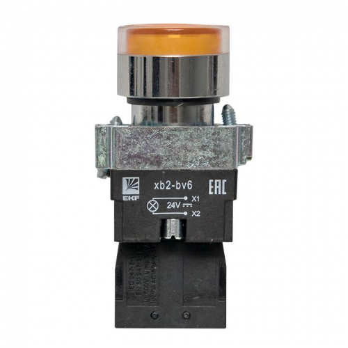 Кнопка BA51 с подсветкой 24В желт. NO PROxima EKF xb2-bw51-24 фото 4