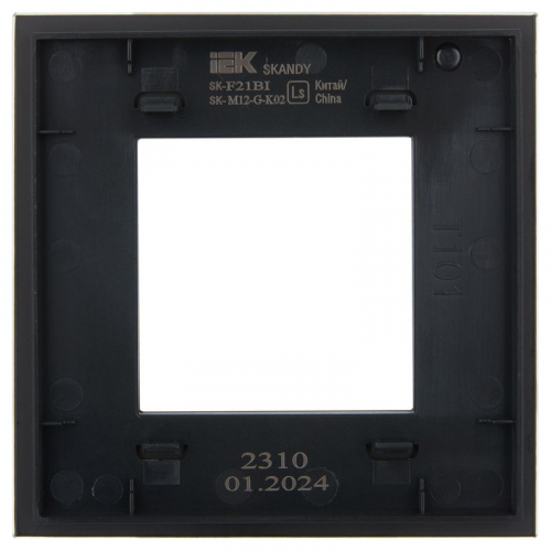 Рамка 1-м SKANDY SK-F21Bl стекло черн. IEK SK-M12-G-K02 фото 3