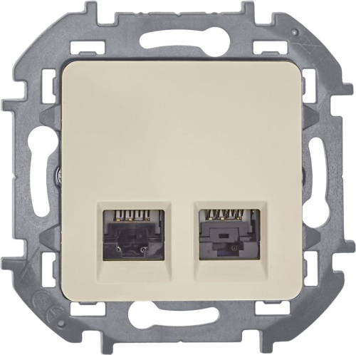 Розетка компьютерная 2-м Inspiria RJ45 кат.6 UTP механизм сл. кость IEK 673841 фото 5