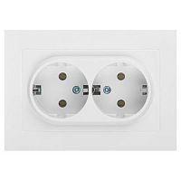 Розетка 2-м СП Accent 6-205-01 16А IP20 250В 2P+E Schuko AL/CU бел. Intro Б0063485