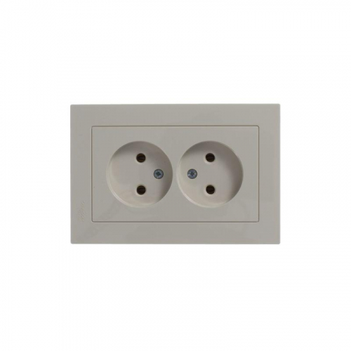 Розетка 2-м СП AtlasDesign 16А IP20 без заземл. в сборе беж. SE ATN000220 фото 2