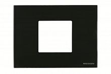 Рамка итальянского стандарта 3M 2-мод. базовая Zenit стекло черн. ABB 2CLA247200N3101