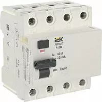 Выключатель дифференциального тока (УЗО) 4п 40А 30мА тип AC ВДТ R10N ARMAT IEK AR-R10N-4-040C030