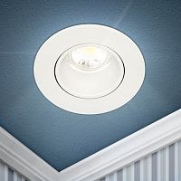 Светильник встраиваемый декоративный KL90 WH MR16/GU5.3 бел. пластик. Эра Б0054369