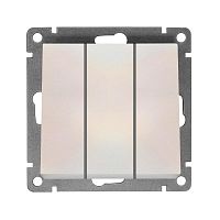 Выключатель 3-кл. СП Афина 10А IP20 механизм жемчуж. Universal A0043-OBr
