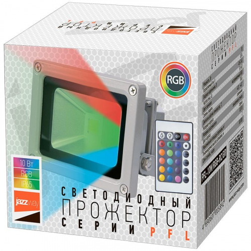 Прожектор светодиодный PFL-10W/RGB-RC/GR 10Вт IP65 ДО JazzWay 1005892 фото 5