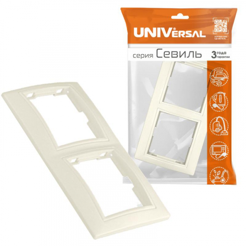 Рамка 2-м Севиль горизонт. сл. кость UNIVersal Б-С0044 фото 3
