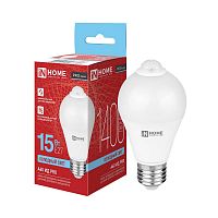 Лампа светодиодная LED-A60 ИД-PRO 15Вт 6500К E27 1400лм 230В 5м 35сек с инфракрасным датчиком и датчиком освещенности IN HOME 4690612067803