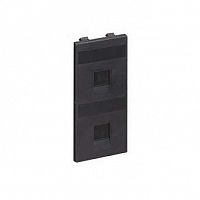Адаптер на 2 RJ45 коннектора защ. шторки графит SimonConnect S76B-14