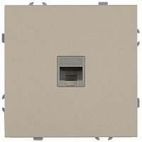 Розетка информационная 1-м СП Galaxy RJ45 16А IP20 250В шампань Эра Б0070741