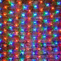 Гирлянда светодиодная "Сеть" 2х3м 432LED мультиколор 40Вт 220-240В IP67 провод каучук черн. Neon-Night 217-129