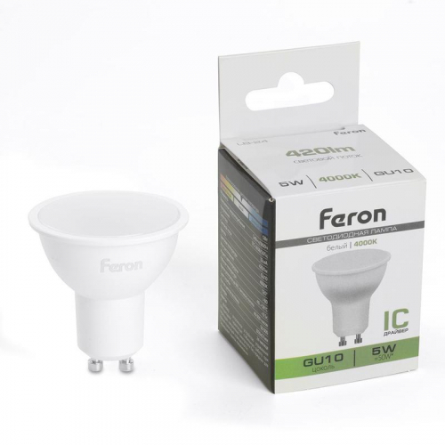 Лампа светодиодная LB-24 5Вт MR16 4000К GU10 230В FERON 51216