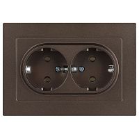 Розетка 2-м СП Accent 6-205-08 16А IP20 250В 2P+E Schuko AL/CU бронза Intro Б0063498