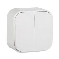 Переключатель проходной 2-кл. ОП Quteo 10А IP20 250В бел. IEK 782206