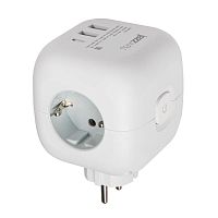 Разветвитель 3-м с заземл. 2хUSB type-A + 1х type-C AC-3UGS-wh с выкл. бел. JazzWay 5060630
