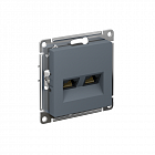 Розетка компьютерная 2-м AtlasDesign RJ45 + RJ45 кат.6A механизм грифель SE ATN000788