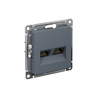 Розетка компьютерная 2-м AtlasDesign RJ45 + RJ45 кат.6A механизм грифель SE ATN000788