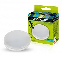 Лампа светодиодная LED-GX53-7W-GX53-4K 7Вт таблетка матовая 4000К бел. GX53 220-240В Ergolux 13513