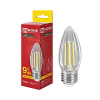 Лампа светодиодная LED-СВЕЧА-deco 9Вт свеча прозрачная 3000К E27 1040лм 230В IN HOME 4690612063249