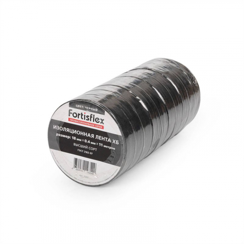 Изолента ХБ 18х0.4х11 черн. Fortisflex 71242 фото 2
