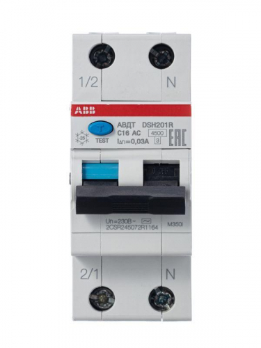 Выключатель автоматический дифференциального тока DSH201R C16 AC30 ABB 2CSR245072R1164 фото 2