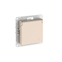Розетка AtlasDesign 16А IP20 с заземл. защ. шторки с крышкой быстрозажим. клем. механизм беж. SE ATN000246S