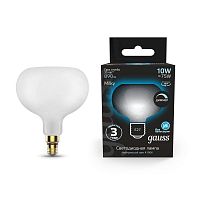 Лампа светодиодная филаментная Black Filament 10Вт A190 грушевидная матовая 4100К нейтр. бел. E27 890лм диммир. GAUSS 1017802210-D