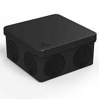 Коробка распределительная ОП 100х100х50 двухкомпонентная безгалоген. (HF) для прямого монтажа черн. Промрукав 60-0300-9005
