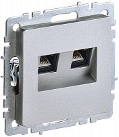 Розетка компьютерная двойн. СП RJ45 кат.5E BRITE РК10-2-БрА механизм алюм. IEK BR-K20-1-K47