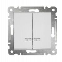 Выключатель 2-кл с подсвет. СП 10А IP20 250В механизм Karea бел. Makel 57001023