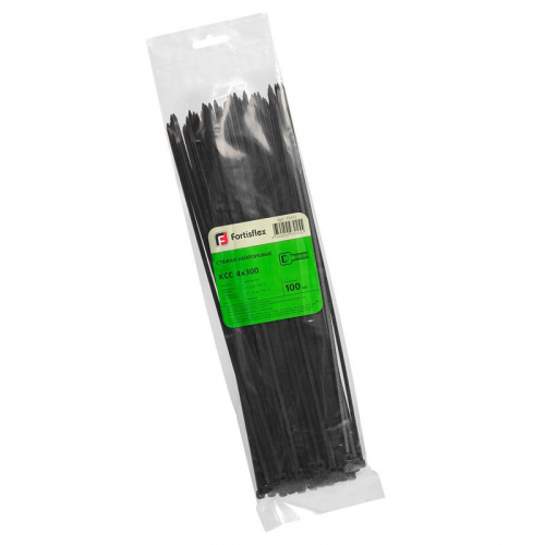 Хомут кабельный КСС 4х300 нейл. черн. (уп.100шт) Fortisflex 49413 фото 2