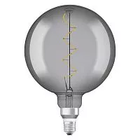Лампа светодиодная филаментная Vintage 1906 LED CL GLOBE200 FIL SMOKE 12 non-dim 5W/818 5Вт тепл. бел. E27 дым. OSRAM 4058075269927