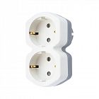 Разветвитель 2-м с заземл. 16А IP20 защ. шторки бел. Rexant 11-1087