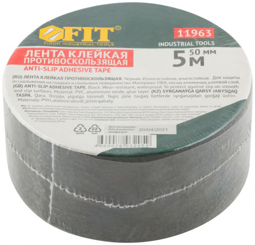 Лента клейкая противоскользящая 50ммх5м черн. FIT 11963 фото 3