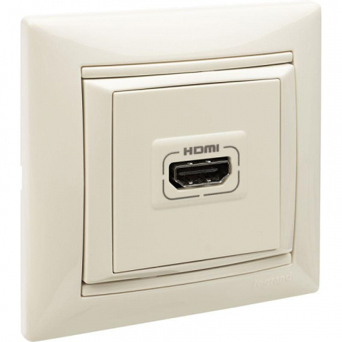 Механизм розетки HDMI 1-м Valena сл. кость Leg 774185 фото 6