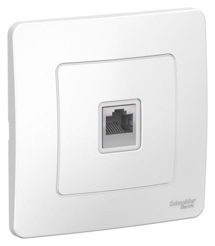 Розетка компьютерная 1-м СП Blanca RJ45 кат.5E бел. SE BLNIS045001 фото 2