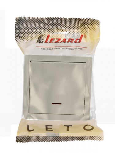 Выключатель 1-кл. ОП LETO с индикацией крем LEZARD 752-0300-111 фото 2