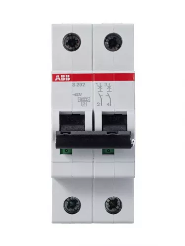 Выключатель автоматический модульный 2п C 4А 6кА S202 C4 ABB 2CDS252001R0044 фото 3