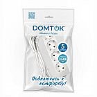 Удлинитель 4х5м с заземл. 16А IP20 3.5кВт ПВС 3х1 бел. DOMTOK 2397