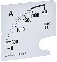 Шкала сменная для амперметра Э47 2000/5А-1.5 96х96мм IEK IPA20D-SC-2000