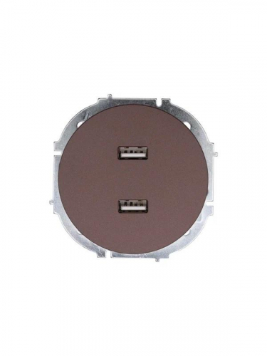 Розетка 2-м СП OSEN USB разъем механизм шоколад LEZARD 743-7388-192