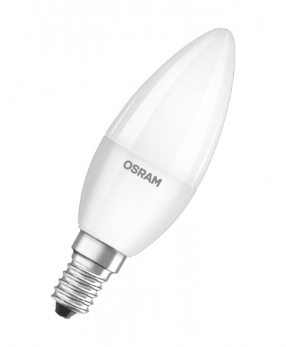 Лампа светодиодная LED STAR CLASSIC B 40 5W/840 5Вт свеча 4000К нейтр. бел. E14 470лм 220-240В матов. пласт. OSRAM 4058075056886 фото 2