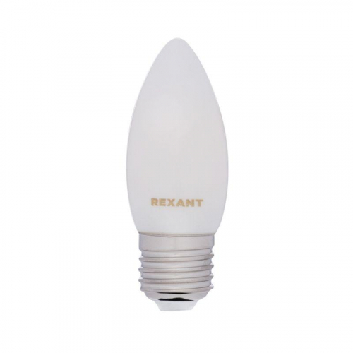Лампа филаментная Свеча CN35 9.5Вт 915лм 2700К E27 матов. колба Rexant 604-097 фото 2