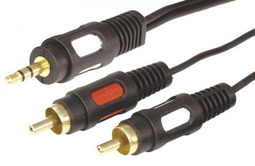 Шнур 3.5 Stereo Plug - 2RCA Plug 5м (GOLD) Rexant 17-4235