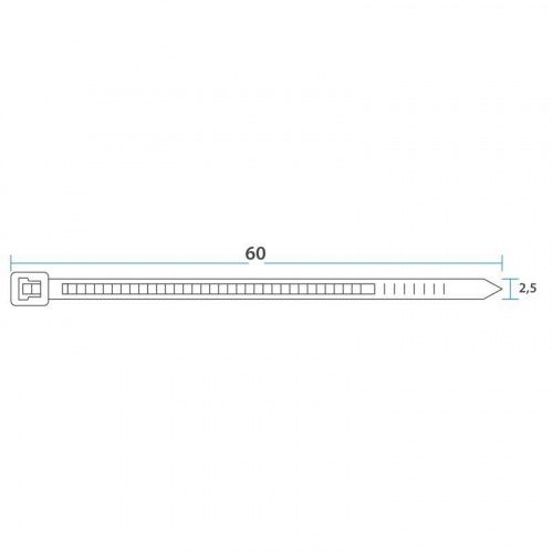 Хомут кабельный 2.5х60 нейл. бел. (уп.100шт) Rexant 07-0060 фото 3