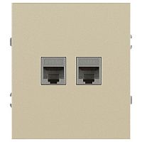 Розетка информационная 2-м СП Arktik RJ45 16А IP20 250В шампань Эра Б0070487