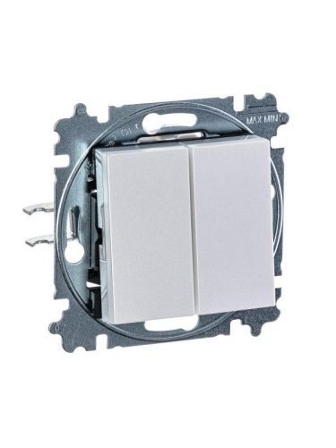 Выключатель 2-кл. СП Levit IP20 жемчуж./ледяной ABB 2CHH590545A6068 фото 3