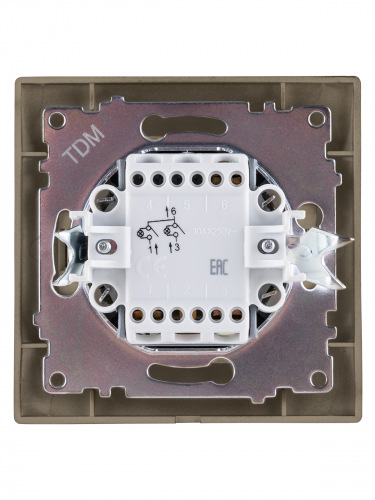Выключатель 2 кл. с подсветкой 10А бронза "Лама" TDM фото 4