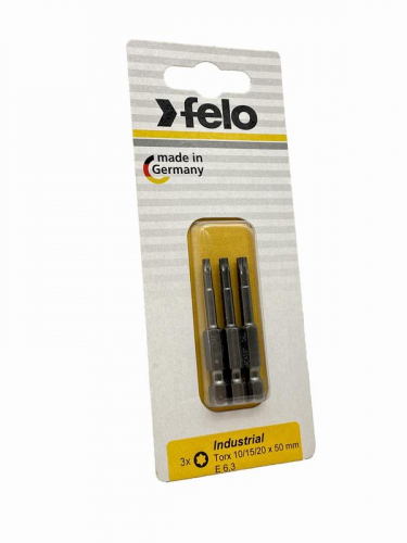 Биты TX10/TX15/TX20 50мм Industrial (блист.3шт) FELO 03693116 фото 2